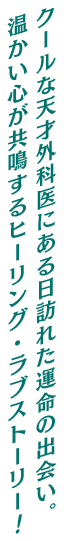 クールな天才外科医にある日訪れた運命の出会い。温かい心が共鳴するヒーリング・ラブストーリー！