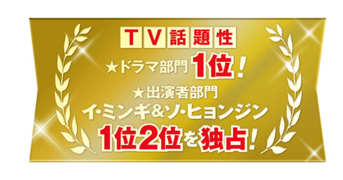 TV話題性★ドラマ部門1位！★出演者部門イ・ミンギ＆ソ・ヒョンジン１位２位を独占！