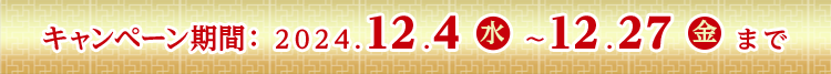 キャンペーン期間：2024年12月4日（水）から2024年12月27日（金）まで