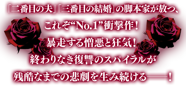 「二番目の夫」「三番目の結婚」の脚本家が放つ、これぞ“No.1”衝撃作！ 暴走する憎悪と狂気！ 終わりなき復讐のスパイラルが残酷なまでの悲劇を生み続ける――！