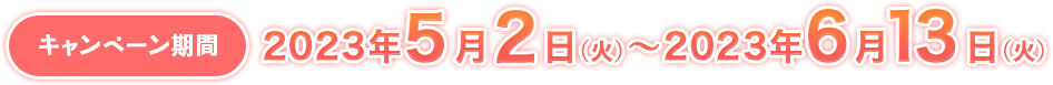 【実施期間】2023年5月2日（火）〜2023年6月13日（火）